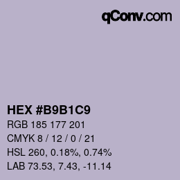 カラーコード: HEX #B9B1C9 | qconv.com