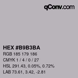 カラーコード: HEX #B9B3BA | qconv.com
