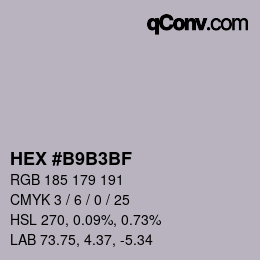Código de color: HEX #B9B3BF | qconv.com