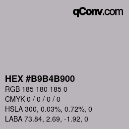Color code: HEX #B9B4B900 | qconv.com