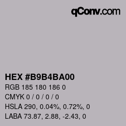 Color code: HEX #B9B4BA00 | qconv.com