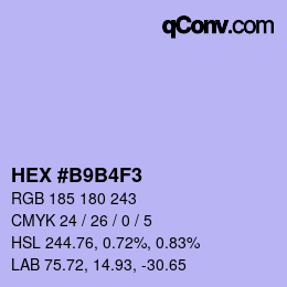 Color code: HEX #B9B4F3 | qconv.com