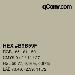 Color code: HEX #B9B59F | qconv.com