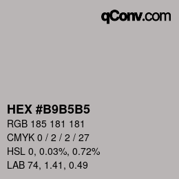 カラーコード: HEX #B9B5B5 | qconv.com