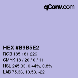 カラーコード: HEX #B9B5E2 | qconv.com