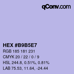 カラーコード: HEX #B9B5E7 | qconv.com