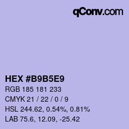 Color code: HEX #B9B5E9 | qconv.com