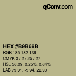 Color code: HEX #B9B68B | qconv.com