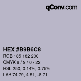 颜色代码: HEX #B9B6C8 | qconv.com