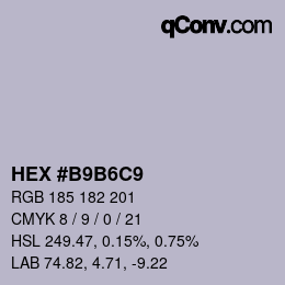 Color code: HEX #B9B6C9 | qconv.com