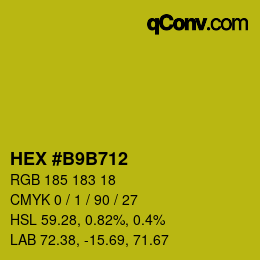 Código de color: HEX #B9B712 | qconv.com
