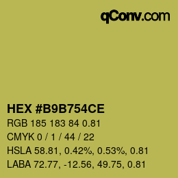 Farbcode: HEX #B9B754CE | qconv.com