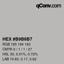 Color code: HEX #B9B8B7 | qconv.com