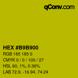 颜色代码: HEX #B9B900 | qconv.com