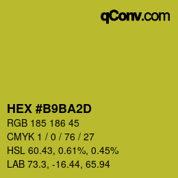 Color code: HEX #B9BA2D | qconv.com