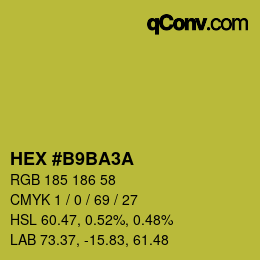 カラーコード: HEX #B9BA3A | qconv.com
