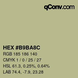 Color code: HEX #B9BA8C | qconv.com