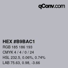 Color code: HEX #B9BAC1 | qconv.com