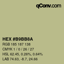 カラーコード: HEX #B9BB8A | qconv.com