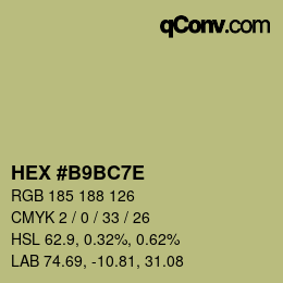 Color code: HEX #B9BC7E | qconv.com
