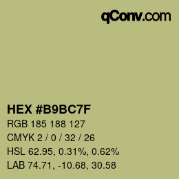 カラーコード: HEX #B9BC7F | qconv.com