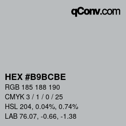 Código de color: HEX #B9BCBE | qconv.com