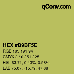 カラーコード: HEX #B9BF5E | qconv.com