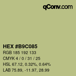 Color code: HEX #B9C085 | qconv.com