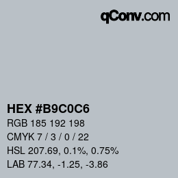 Color code: HEX #B9C0C6 | qconv.com