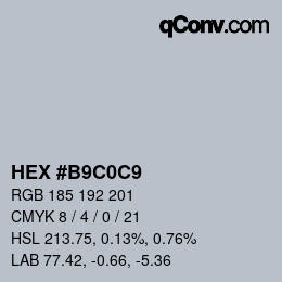 Color code: HEX #B9C0C9 | qconv.com