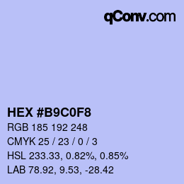 Color code: HEX #B9C0F8 | qconv.com
