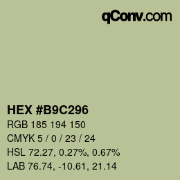 颜色代码: HEX #B9C296 | qconv.com