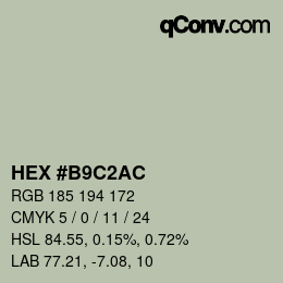 カラーコード: HEX #B9C2AC | qconv.com