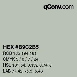 Color code: HEX #B9C2B5 | qconv.com