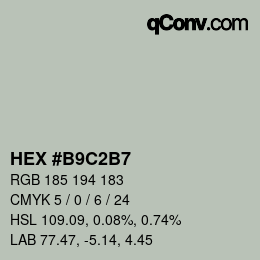 カラーコード: HEX #B9C2B7 | qconv.com