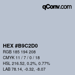 Color code: HEX #B9C2D0 | qconv.com