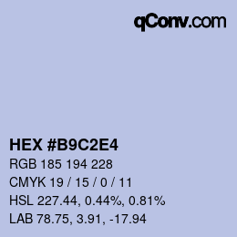 Color code: HEX #B9C2E4 | qconv.com