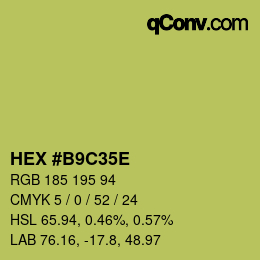 Color code: HEX #B9C35E | qconv.com