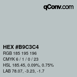 Color code: HEX #B9C3C4 | qconv.com