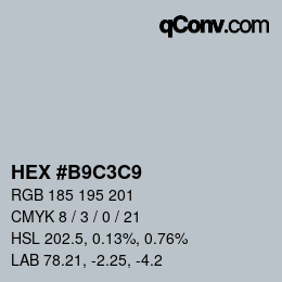 Color code: HEX #B9C3C9 | qconv.com