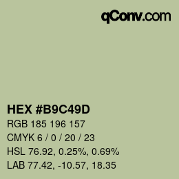 Código de color: HEX #B9C49D | qconv.com