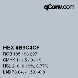 Color code: HEX #B9C4CF | qconv.com