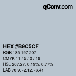 Color code: HEX #B9C5CF | qconv.com