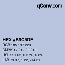 Color code: HEX #B9C5DF | qconv.com