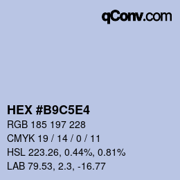 Color code: HEX #B9C5E4 | qconv.com