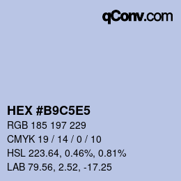 颜色代码: HEX #B9C5E5 | qconv.com
