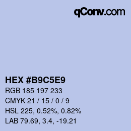 Color code: HEX #B9C5E9 | qconv.com