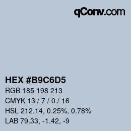 Código de color: HEX #B9C6D5 | qconv.com