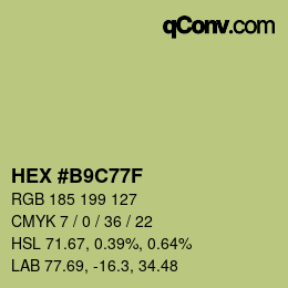 Color code: HEX #B9C77F | qconv.com