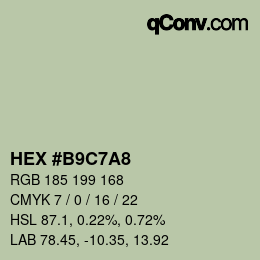 カラーコード: HEX #B9C7A8 | qconv.com